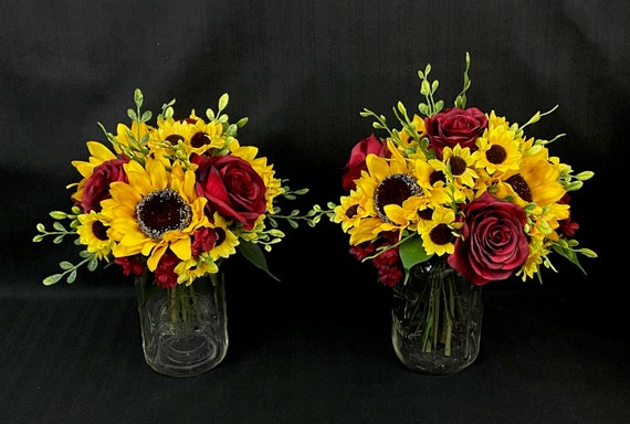 Rustic Sunflower and Roses in Anaheim, CA