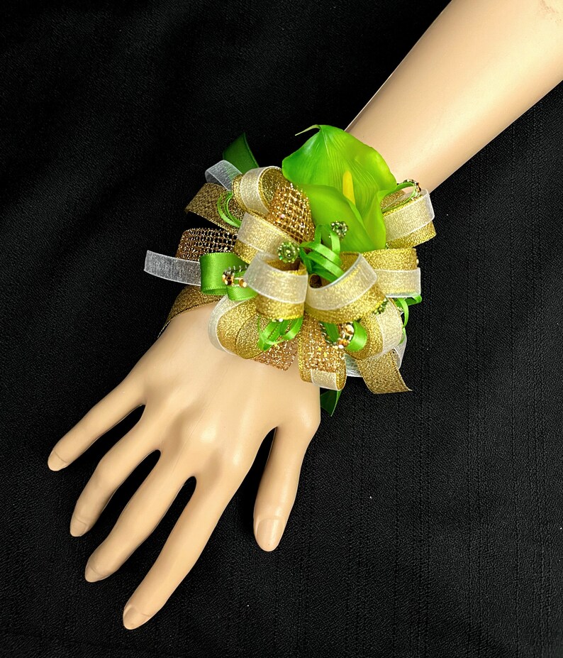 Lime Green Wrist Corsage or Boutonniere for Prom Etsy