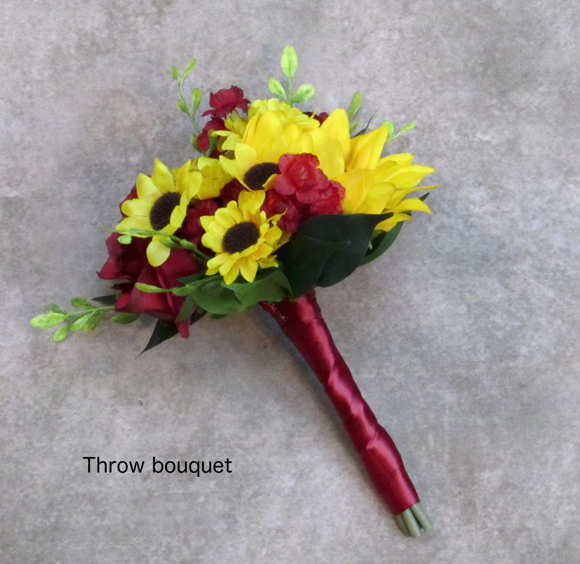 Sunflower and Red Rose Cascading Bridal Bouquet Etsy