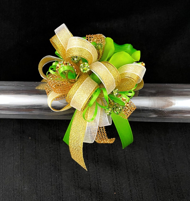 Lime Green Wrist Corsage or Boutonniere for Prom Etsy