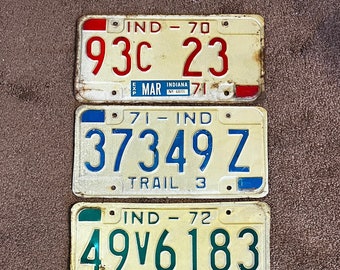 Rustic Art 1970’s License Plates Indiana