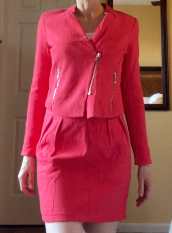 Women's Suit Bright Coral Tweed