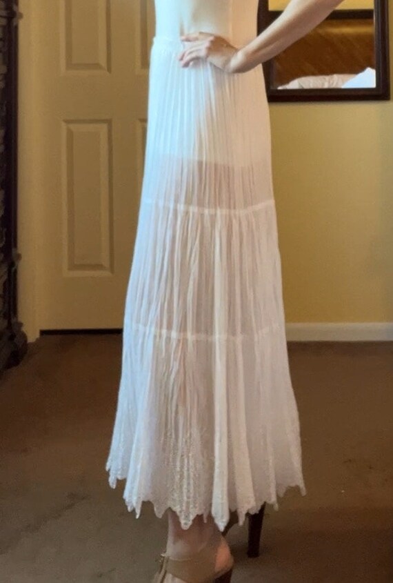 Sheer White Maxi Skirt - image 2