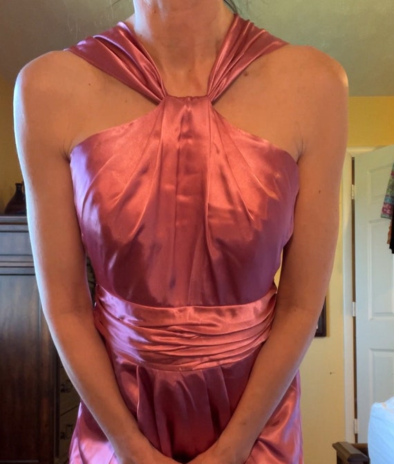 Rose Colored Formal Dress Satin - image 4