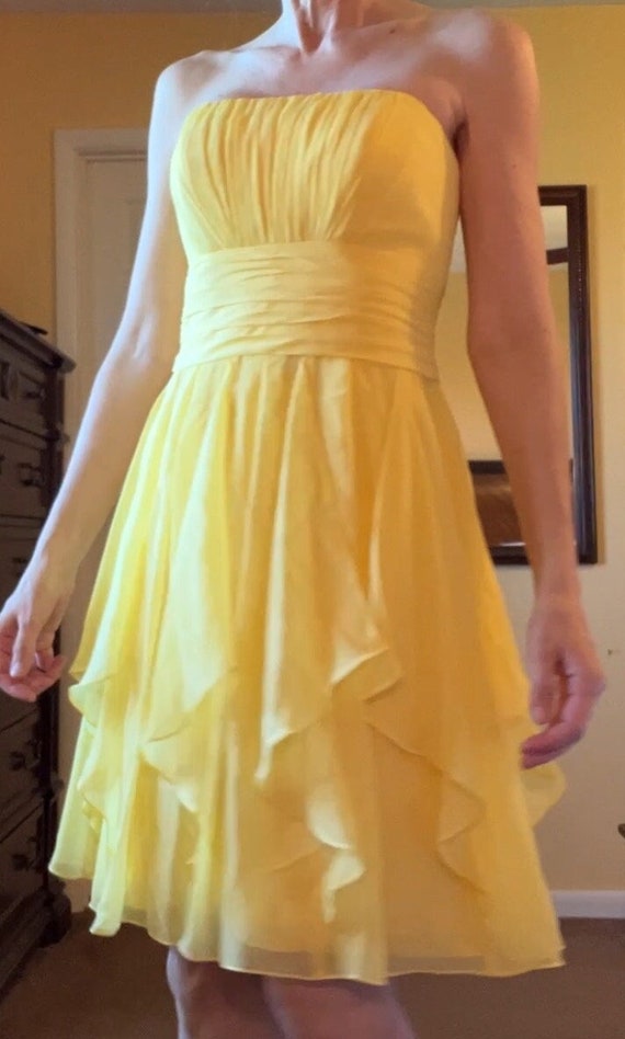Yellow Formal Dress Strapless Chiffon New