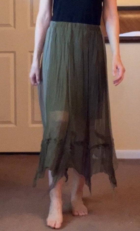 Sheer Maxi Skirt in Shades of green - image 4