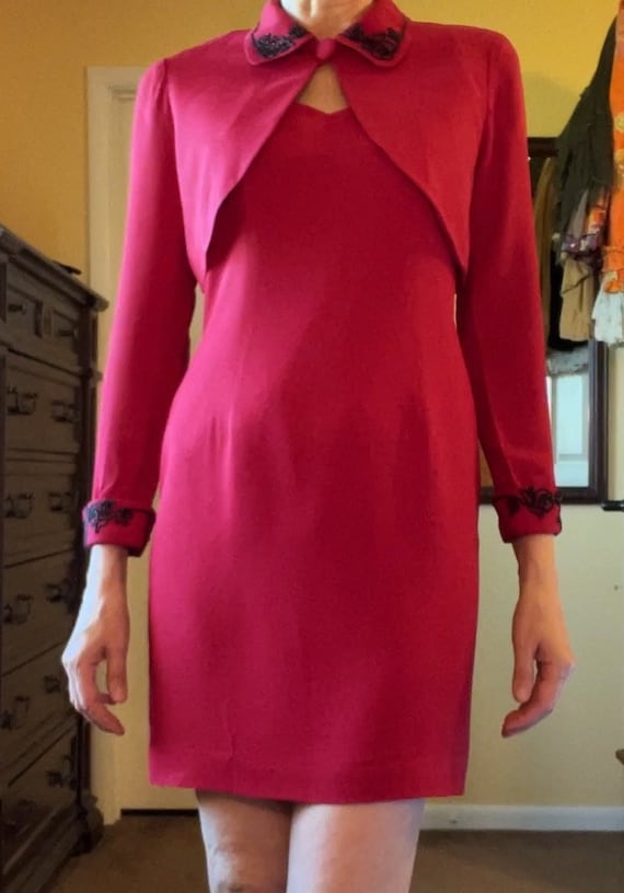 Red Formal Dress Set w/ Bolero Jacket