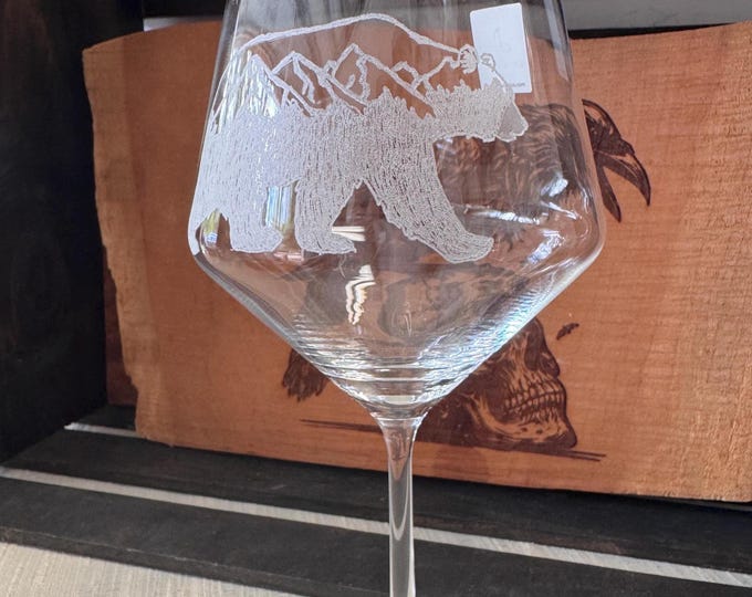 Hand-Etched 23oz Wine Glass