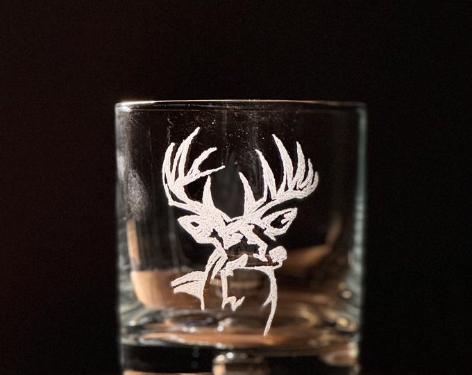 Hand-Etched Rocks Glass Bourbon Glass Groomsmen Gift