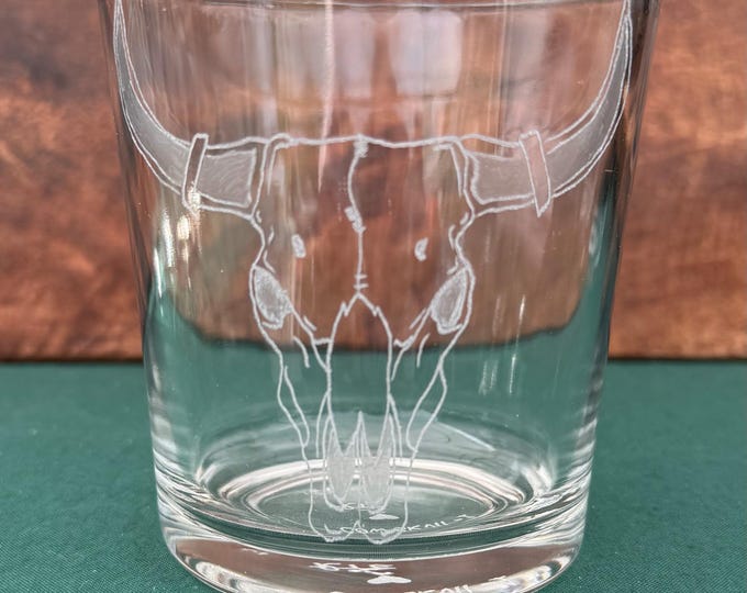 Hand-Etched Small Water Glass