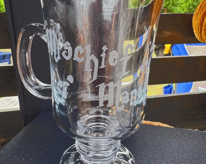 Hand Etched 8 oz Irish Coffee Mug