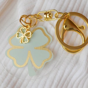 Custom Clover Keychain - Cute St. Patrick’s Accessory | Personalize with Your Initial | Fun Gift Idea | Comes With a Charm! | Lucky Clover