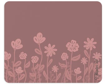 Pink Floral Design Mouse Pad - Cute Office Decor, Spring Gift for Her, Comfortable Desk Accessory, Calming Soft Aesthetic Mouse Pad