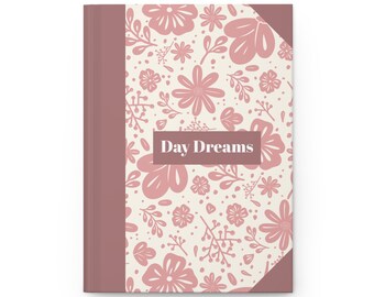 Pink Floral Hardcover Journal - Day Dreams Study Notebook, Gift for Writers and Students, Calming Cute Diary, Toile Inspired Writing Journal