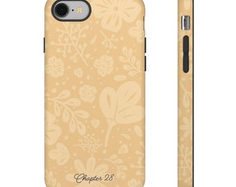 Yellow Floral Tough iPhone Case - Soft Spring Accessories for a Cute Feminine Aesthetic, Durable and Minimalist Phone Cover for Young Women