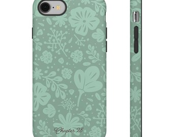 Zielone, kwiatowe, wytrzymałe etui na iPhone'a - miękkie, wiosenne dodatki zapewniające urocze, kobiece, estetyczne, trwałe i minimalistyczne etui na telefon dla młodych kobiet