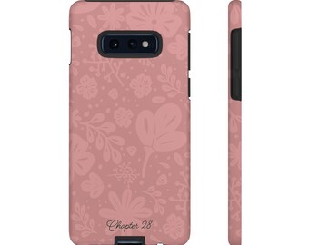 Pink Floral Samsung Galaxy Tough Case - Soft Colors & Cozy Vibes, Feminine Minimalist Design, Durable Protection Phone Case, Gift for Her