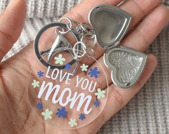 Mom Appreciation Keychain - Handmade Gift for Moms, Gift for Daughters, Friends, and More! | Check Out the Locket Charm | Mama Floral