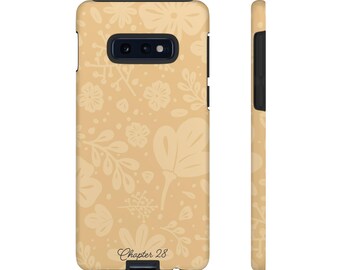 Żółty kwiatowy Samsung Galaxy Tough Case - miękkie kolory i przytulne wibracje, kobiecy minimalistyczny design, trwała ochrona etui na telefon, prezent dla niej