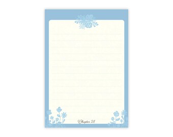 Blue Floral Post-it® Sticky Note Pads - Feminine Stationery, Grocery Note Pad, Calming Desk Supplies, Flower Notes, Cute Notepads