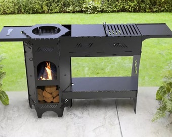 BBQ, Grill, Brazier - Cauldron, Mangal, Barbecue, Collapsible, Flatpack