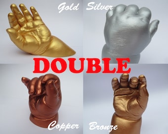 Baby 3D Casting Kit "NEWBORN - DOUBLE" | Hand print Foot print | 1Kg of Alginate