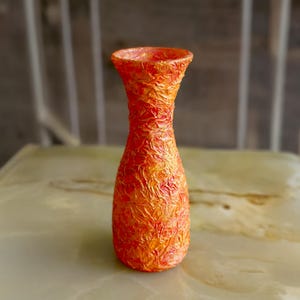 Artistic Orange Vase with Beautiful Texture – Handcrafted Home  Décor Art Deco Mid-century Cottagecore Hollywood Regency Statement Vase