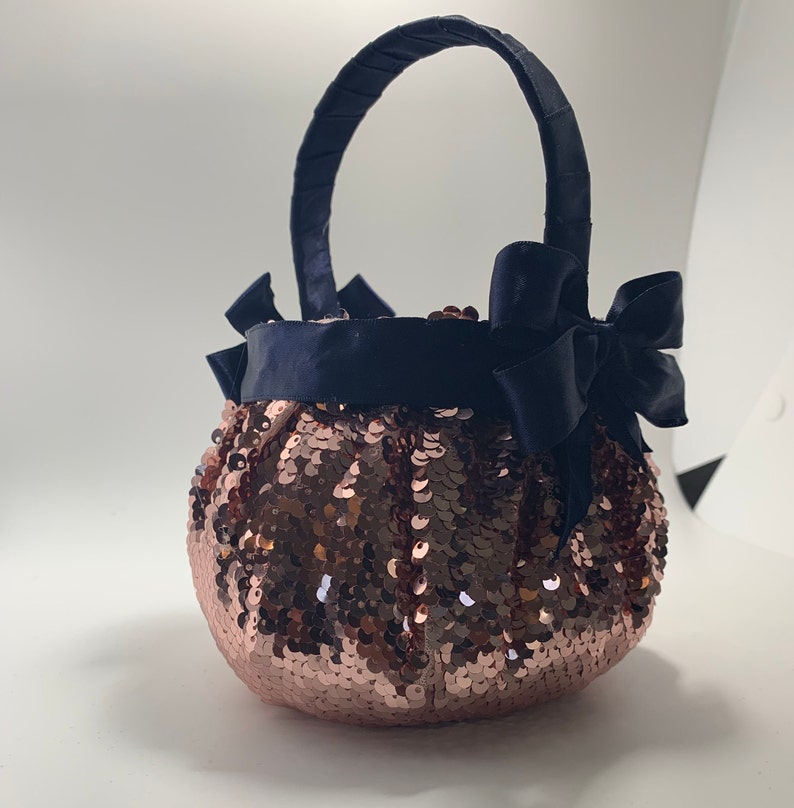 Sequined Flower Girl Baskets and Ring Pillow