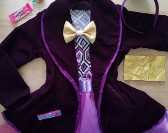 Willy Wonka Themed Costume with Headband Top Hat