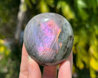 Purple Flash Labradorite Palm Stone | High Quality Flashy Crystal | Crystal Palm Stone
