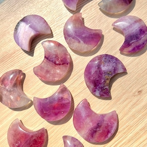 Purple/Pink Fluorite Moons | Choose Which One | Crescent Moon Crystal | High Quality Crystals | Magenta Fluorite Moon Crystal