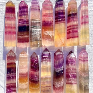 Fluorite Towers | Choose Which One | Pink Purple Yellow Magenta Fluorite | High Quality Fluorite Tower | Rainbow Fluorite