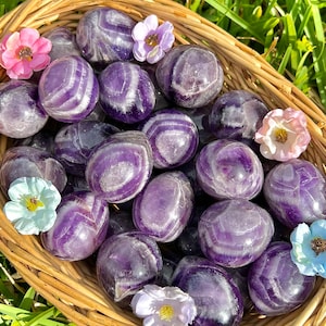 Amethyst Eggs | Chevron Amethyst Egg | Dream Amethyst | Mini Crystal Egg