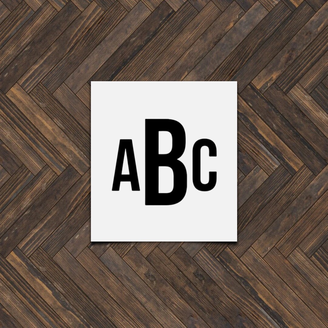 Block Monogram Custom Vinyl Decal - Etsy