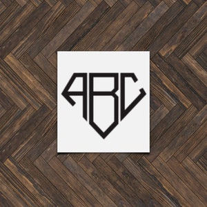 Diamond Monogram Custom Vinyl Decal - Etsy