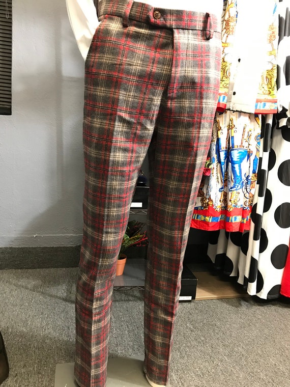 mens plaid tweed pants
