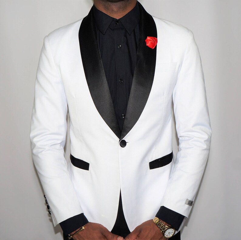 Luxury White Groom Suit Blazer