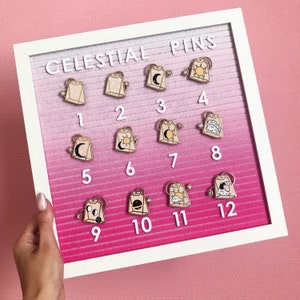 Celestial hard enamel pin