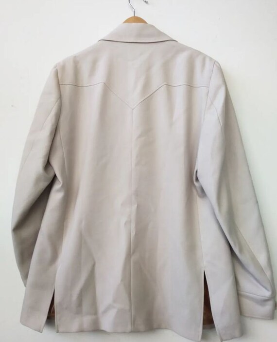 Casual yet classy! Creamy polyester 1970s shirt-j… - image 7