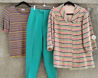 1960s lightweight, striped jacket with 3/4 sleeves