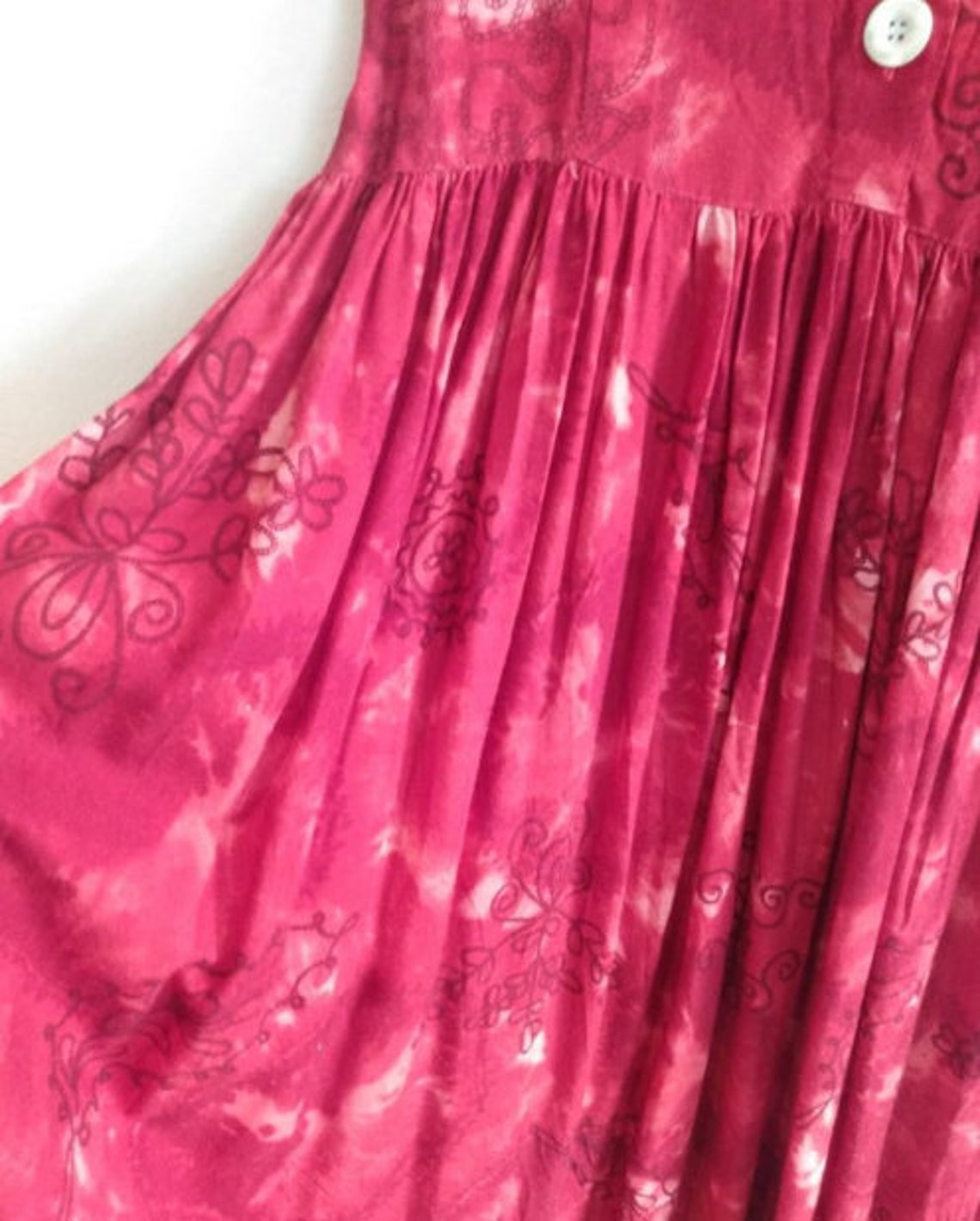 Sweet red rayon flowing easy wear dress. 1990s Mae Fashion | Etsy