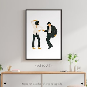 Cartel original Pulp Fiction - Baile Jack Rabbit Slims | Mia Wallace Vincent Vega Impresión de escena película Quentin Tarantino Arte Pared