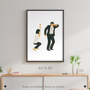 Cartel de baile Pulp Fiction | Impresión original de película Quentin Tarantino, Escena Mia Wallace y Vincent Vega, Poster cine, Arte Pared