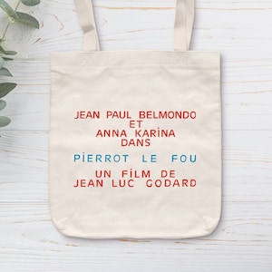Original Pierrot Le Fou Einkaufstasche, Jean Luc Godard | Nouvelle Vague, Französische Neue Welle, Klassische Kino-Einkaufstasche, Originales Kinogeschenk