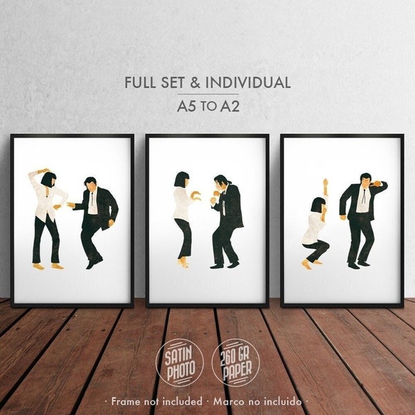 Pulp Fiction Dance Inspired Prints - A5 to A2 / Jack Rabbit Slims Movie scene posters Quentin Tarantino Wall Art Home Decor Room Couple gift