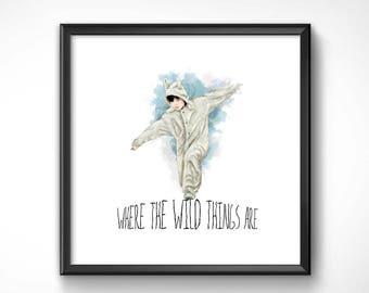 Where the Wild Things are 40x40cm-poster art print HQ exclusive/exclusive poster High Quality Printing-Spike Jonze Maurice Sendak Max