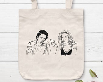 Before Sunrise Tote Bag / Jesse Celine escena teléfono Antes del amanecer Bolsa tela película romántica Trilogía Linklater Regalo friki Arte