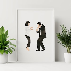 Pulp Fiction > Mia y Vincent #2 - Lámina Poster // Tributo Escena baile Jack Rabbit Original Film Tarantino Pareja Film Wallace Regalo friki