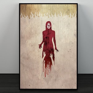 Carrie 1976 Poster minimalista / Sissy Spacek, Lámina original, Película clásica de terror, Stephen King, Cartel cine de culto, Regalo friki