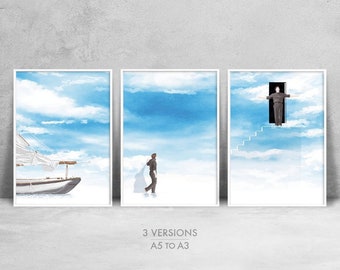 The Truman Show - Movie Posters Set | A5 to A3 | Jim Carrey, Original movie scene poster, Film wall art decor, Movie print, Film lover
